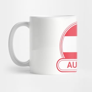 Austria Country Badge - Austria Flag Mug